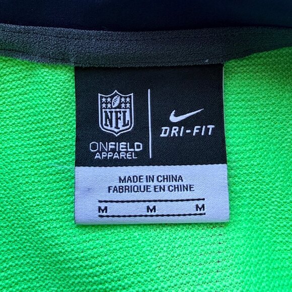NIKE Polo Mens M Lime Green Polyester NFL Seahawks Dri-FIT - Picture 13 of 14